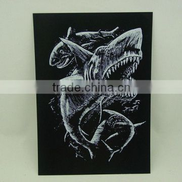 EN71 Certification Engraving card/Scratch art foil paper/foil card/Shark Designed foil paper engraving art