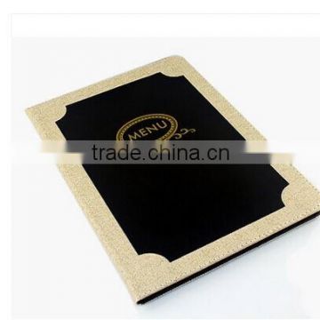 A4 and A5 high quality Genuine/PU/PVC Leather restaurant menu cover,genuine or pu leather hotel menu