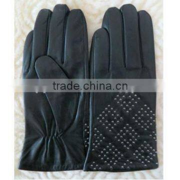 2016 ethiopian sheepskin ladies black gloves for the cold