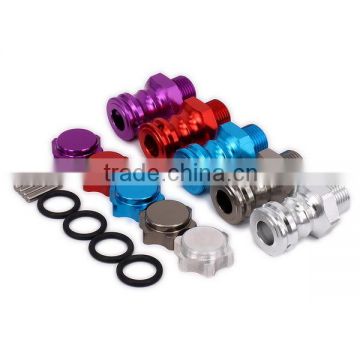 4pcs Alloy Aluminum Wheel Hex Hub 17mm 23mm Extension Adapter 12mm Cap x 4 Anti-Dust For 1/8 RC Car Upgraded Parts