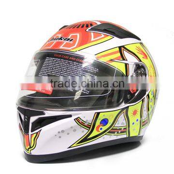 2016 new design full face motorcycle helmet ABS material with double visor