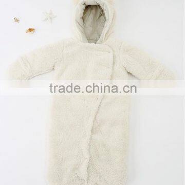 White Faux Fur Baby Sleeping Bag Winter photo-2