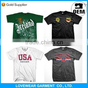 OEM service cheap custom printed 100% polyester round neck t-shirt for wholesale