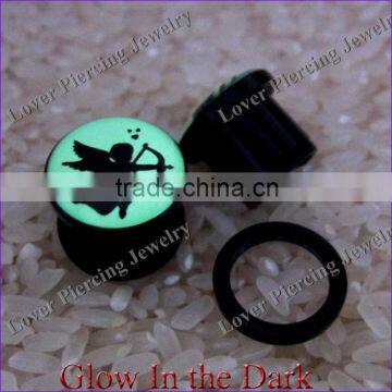 Hot Sale Glow In The Dark Acrylic Custom Flesh Tunnel Plugs [UV-RT194A]