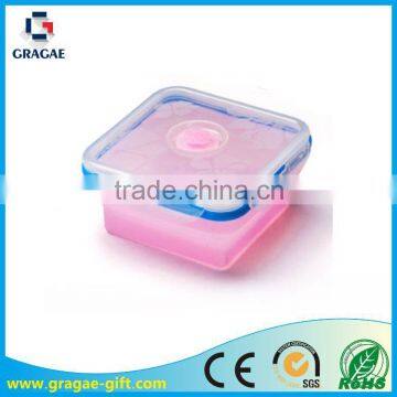 2014 cute silicone collapsible lunch box /storage box