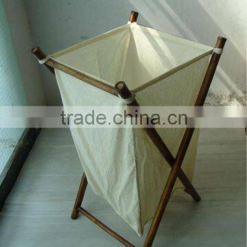 Cotton bamboo laundry basket