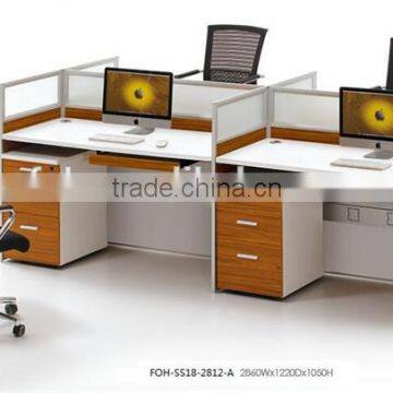 cheap factory custom office furniture workstation with 4 seats FOH-SS18-2812-A