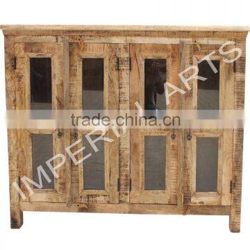 INDIAN MANGO WOOD GLASS SIDE BOARD, FOR HOME FURNTIURE