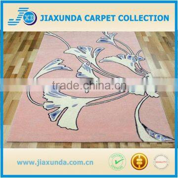 Babyroom use pink base white flower fluffy high quality area rug for living room