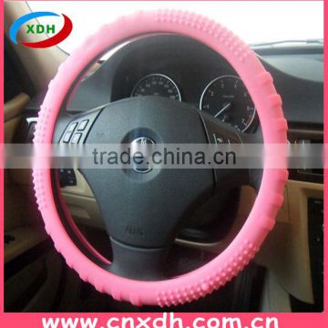 Car accessories pink silicone steering wheel cover for girls