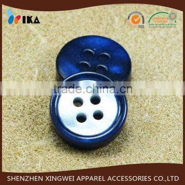 white mop shell button with coated rim for high end shirt