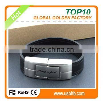Wholesale price bracelet leather 8gb usb 2.0 pen drive