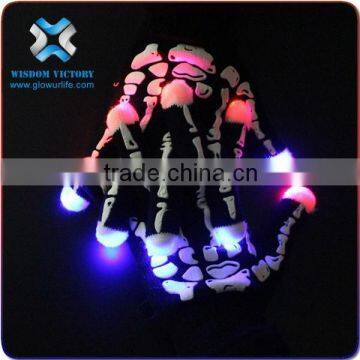 2016 Led Light Up Skull Glove/Handmade Led Finger Glove,led Glove Light photo-6
