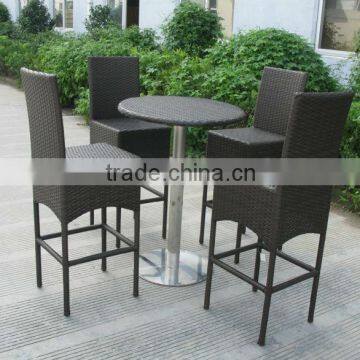 Outdoor wicker bar set table with chairs