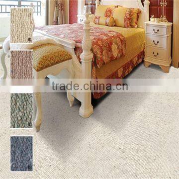 Wool Thick Loop Pile Grey Carpet For Office