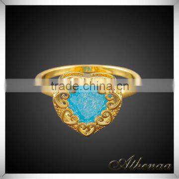 Beautiful Green Diamond Inlaid Heart Shape Single Stone Ring Designs photo-2