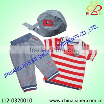 wholesale boy summer 3 pcs set fashion design kids clothing