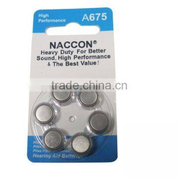 A312 1.4v 180mAh zinc air cell battery kn