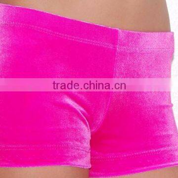 pink velour gymnastic dance shorts