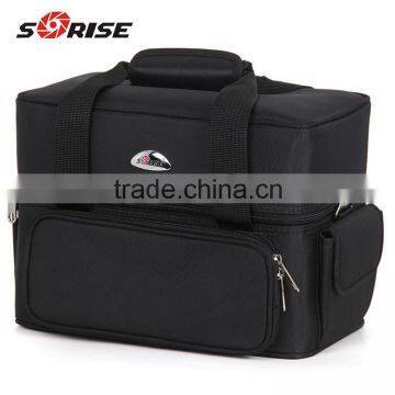 New Top Sale Black Sunrise Design odm empty professional Nylon Make up Case Easy to Carry cosmetic case