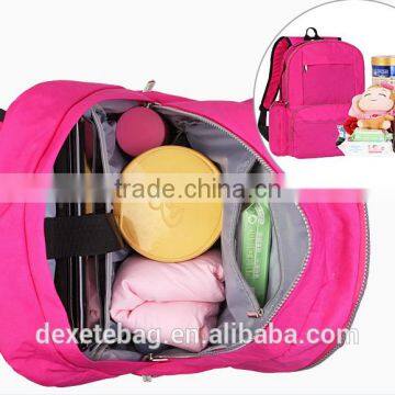 Custom Lovely Polyester Pink Baby Backpack Diaper Bag photo-2