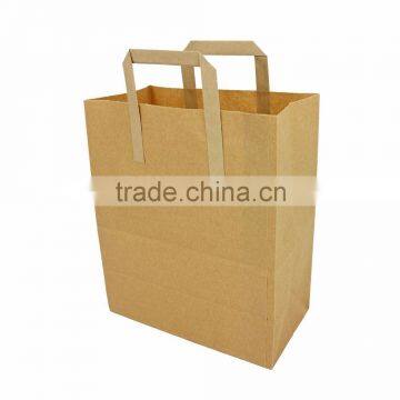 Hand brown shopping luxury recyclable rectangle printed paper bag