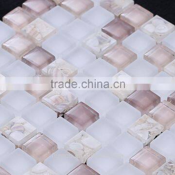 Glass Mixed Shell Resin Mosaic Tile