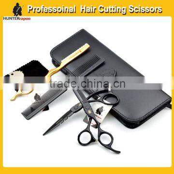 6" professional hair cutting scissors set for hairdressing salons, barber straight scissor & thinning shears set