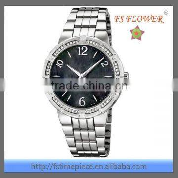 FS FLOWER - Luxury Shell Surface Stainless Steel Diamond Custom Brand Watches