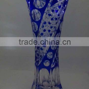 dark blue deep engraving flower vases