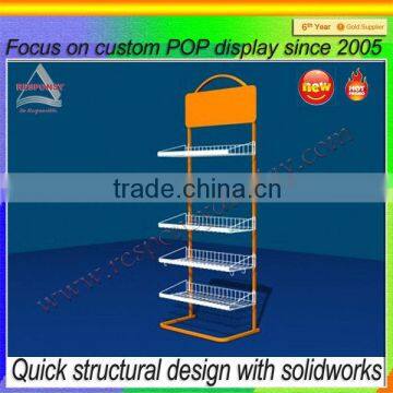 Supermarket Promotion Metal Wire Basket Fruit Vegetable Display Rack photo-4