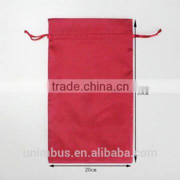 Logo printing soft satin hair extension packaging bag, small drawstring bag