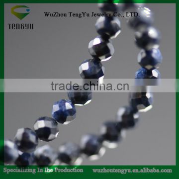 Sapphire dark blue color faceted natural black Sapphire loose stone beads for jewelry