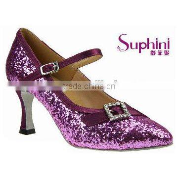 Purple spark Closed Toe middle heel ladies Ballroom dance Shoes