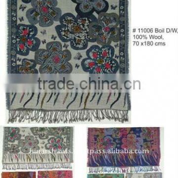 Boiled Wool Shawl & Scarves With Embroidery