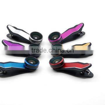 Mobile Camera Extra Lens 3 in 1 Set 198 Degree Fisheye Lens Wide Angle And Micro Lens Kit