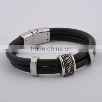 Stainless Steel Braided Leather Bracelet Wholesale Jewelry(GB10435)