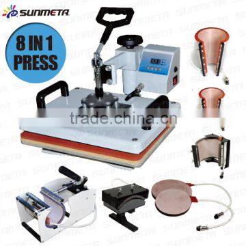 Cheapest heat press machine from Sunmeta, 8 in 1 combo heat press machine