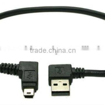 Right angle USB A male to right angle mini USB plug