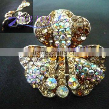 fashion shaped stretch rings with colored rhinestone