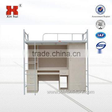 University Dormitory With Metal Bunk Bed With Desk and Wardrobe