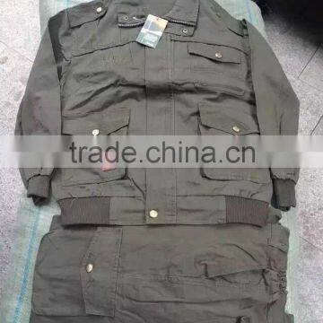 Factory Direct Supply of Outdoor Leisure Suit Overalls for Foreign Men Green Cotton-padded Jacket