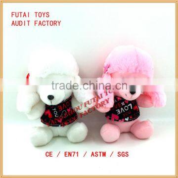 soft pink Missdog with clothes plush toys