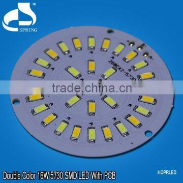 Round 2*8W double color 8W PCB SMD LED board