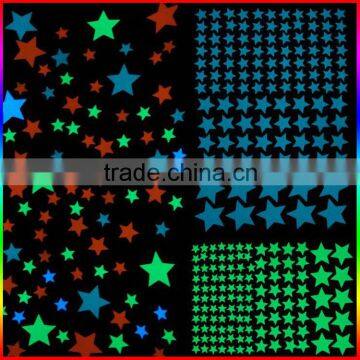 green/blue/orange light glow in the dark star stickers