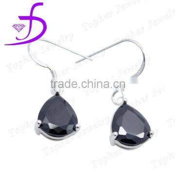 wholesale 925 zircon stone earrings 9x11 CZ stone hook earrings