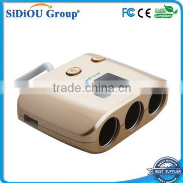 Sidiou Group A Drag Three Car Cigarette Lighter Dual USB Power Adapter One in Three Car Charger