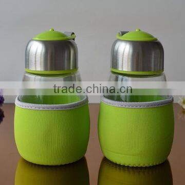 Glass bottle with cloth sleeve for promotional gift