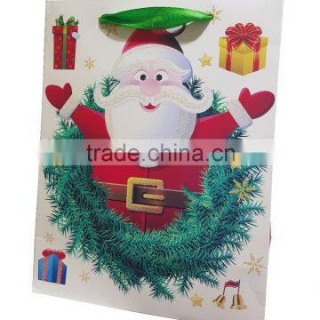 Christmas paper gift shopping bag with shining glitter