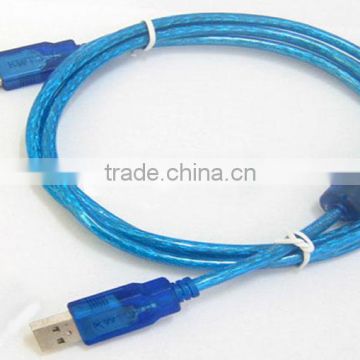 Transparent blue USB2.0 cable Male to Male 5m